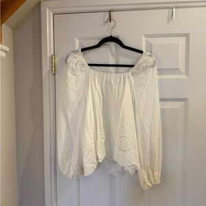 White Eyelet Women's Top - Carly Jean Los Angeles